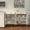 Sleek White Kitchen Buffet with Chic Metal Legs