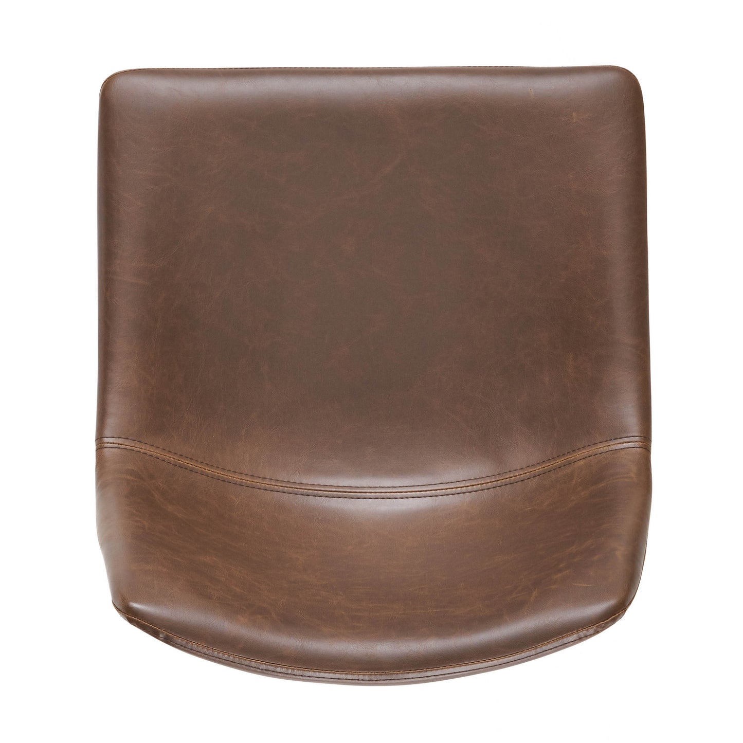 Chic Vintage Brown Faux Leather Barstools - Set of Two