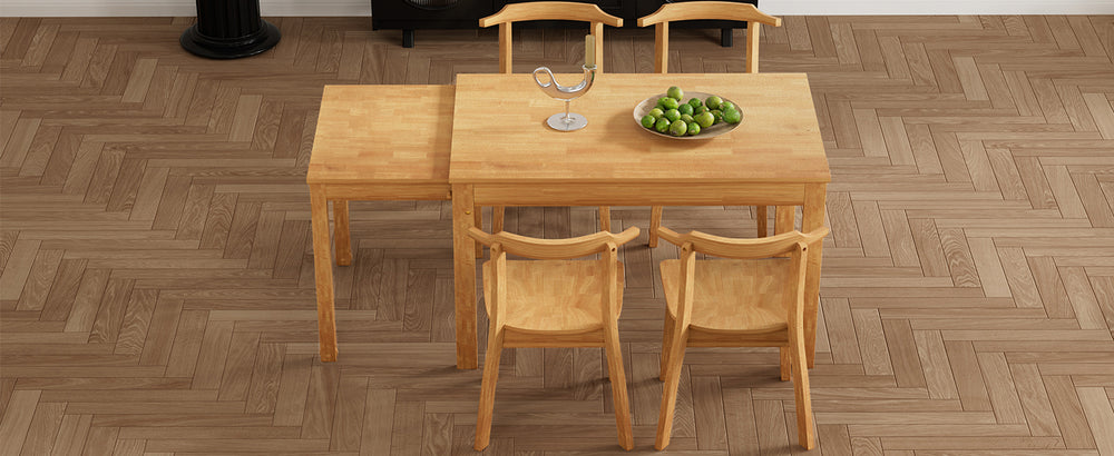 Cozy Farmhouse Dining Set with Extendable Table and Chairs