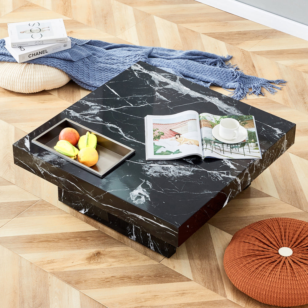 Chic Black Patterned Coffee Table