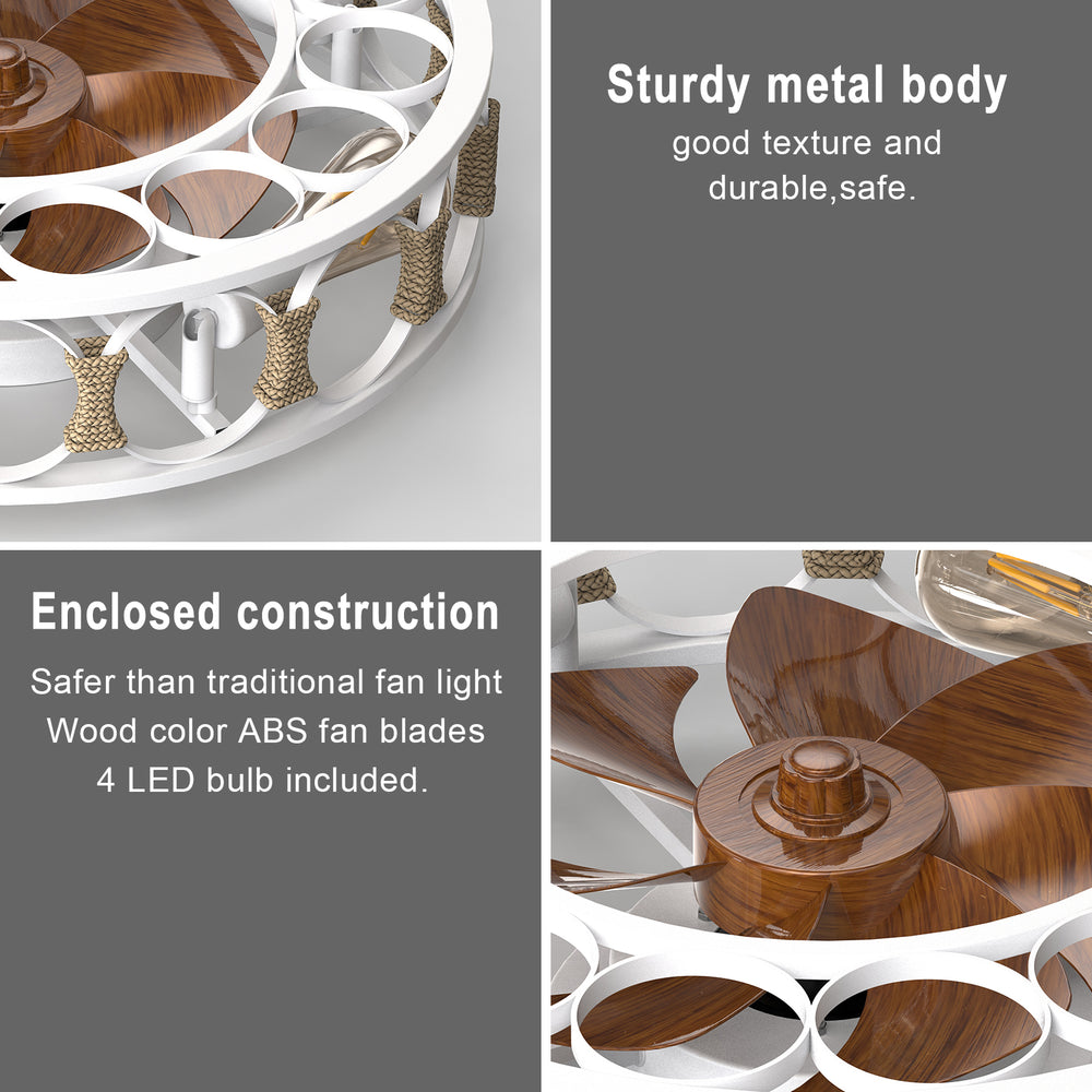 Stylish Remote-Controlled Ceiling Fan with Lights and Reversible Blades