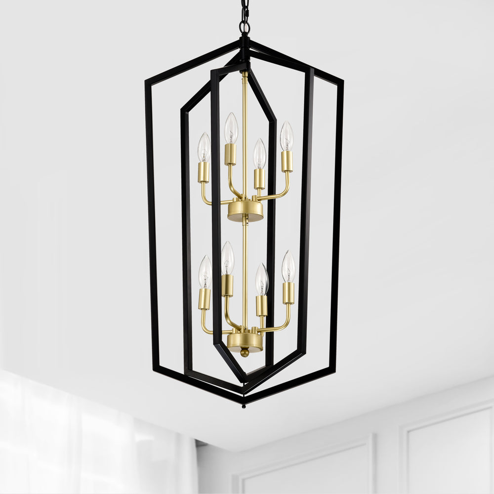 Rustic Black Lantern Chandelier