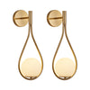 Gleaming Gold Opal Globe Wall Sconces