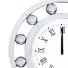 Chic White Round Mirror Clock