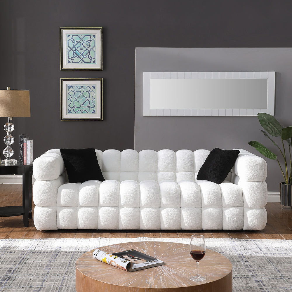 Cozy Cloud White Boucle Sofa