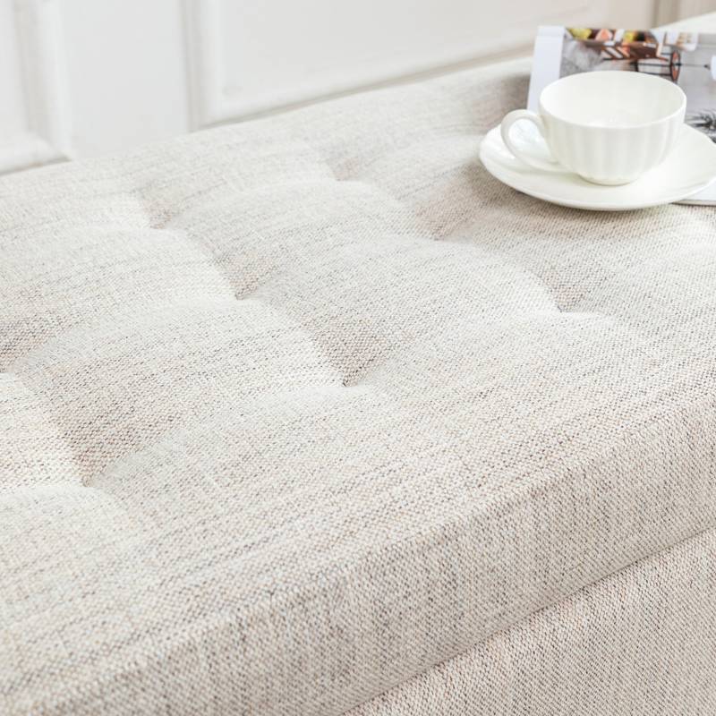 Cozy Off-White Storage Bench