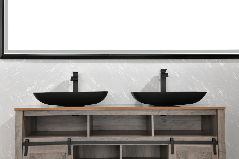 Sleek Black Vessel Sink Set