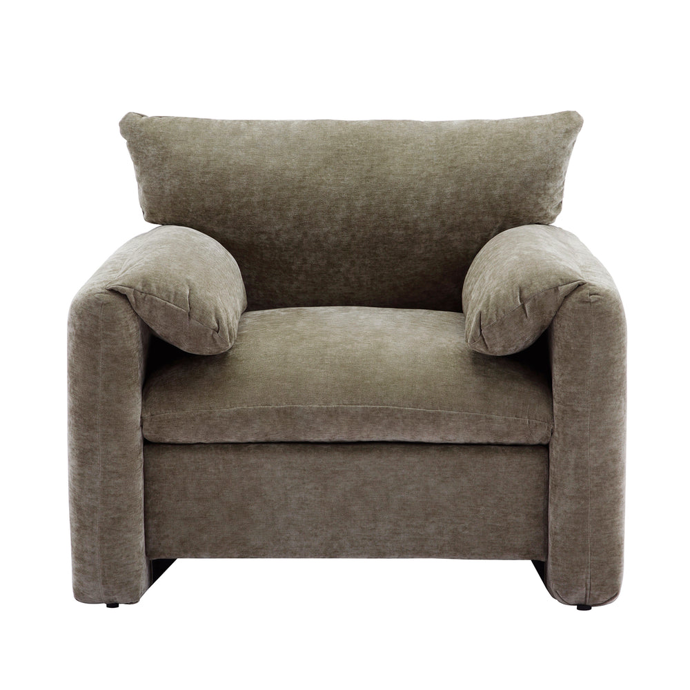 Cozy Green Chenille Lounge Chair