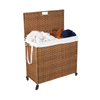 Stylish Brown Laundry Hamper with Lids and Wheels