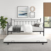 Vintage Metal Twin Daybed with Trundle - Stylish & Space-Saving Comfort