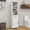 Chic White Floor Cabinet with Drawer and Door
