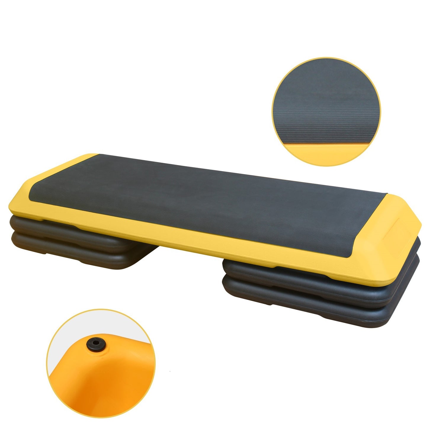 Dynamic Fitness Step with Adjustable Risers - Bright Yellow!