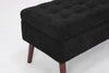 Chic Black Linen Storage Bench