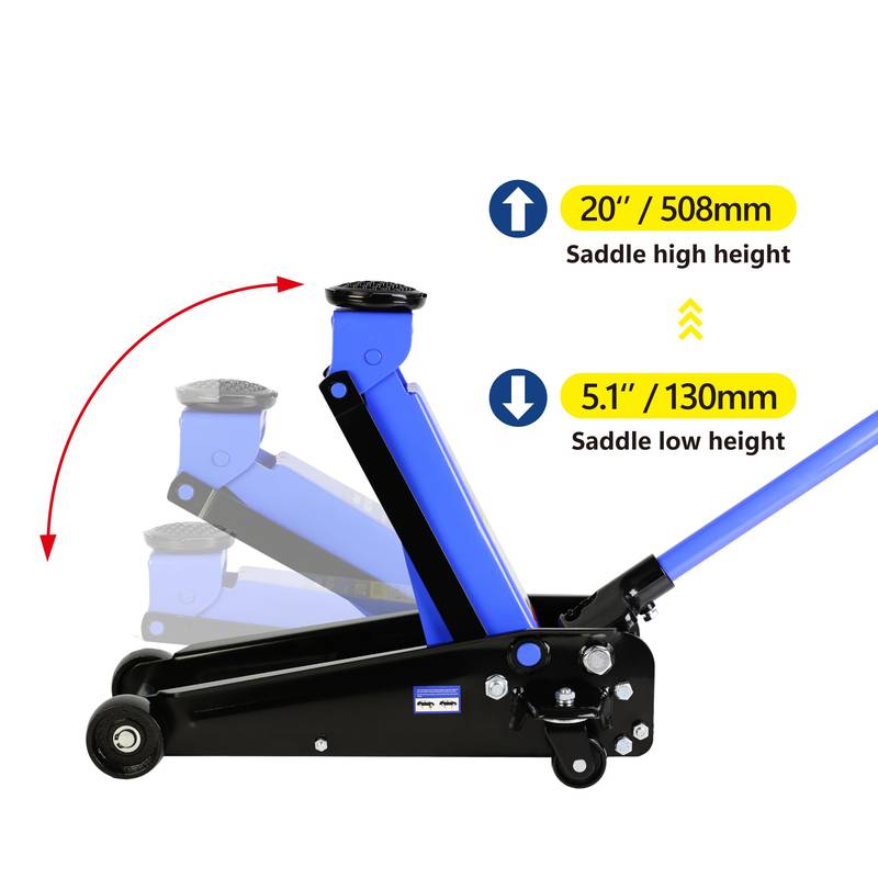 Blue Racer Hydraulic Floor Jack - Quick Lift & Low Profile