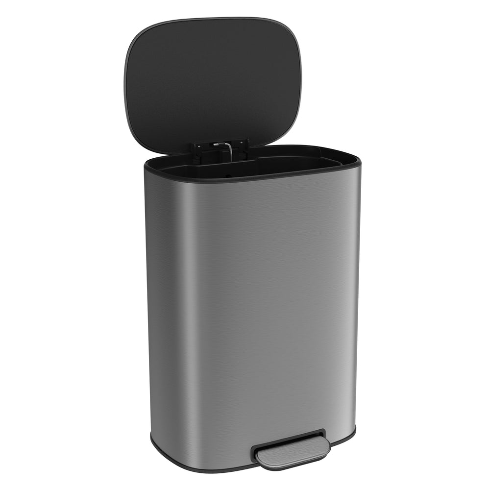 Sleek Soft-Close Kitchen Trash Can with Foot Pedal