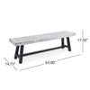 Rustic Acacia Wood Dining Bench with Chic Metal Frame