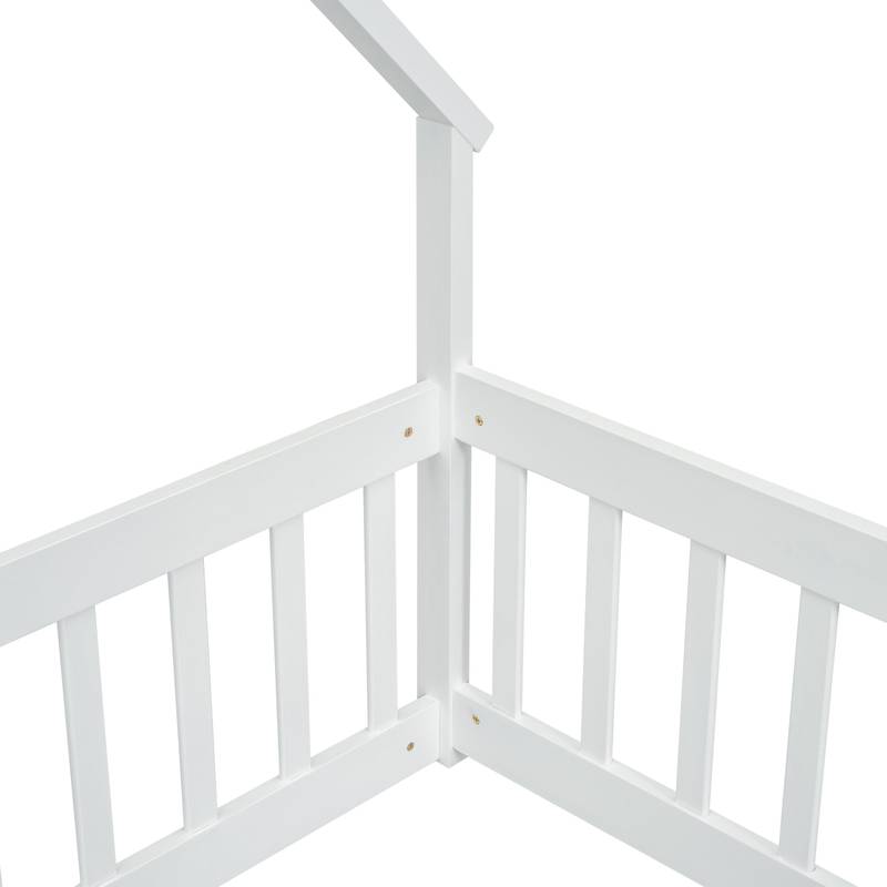 Cozy Twin House Bed with Safety Guardrails