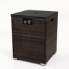 Cozy Wicker Fire Column with Glass Shield