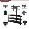 Versatile Black TV Stand with Adjustable Height and Swivel Design