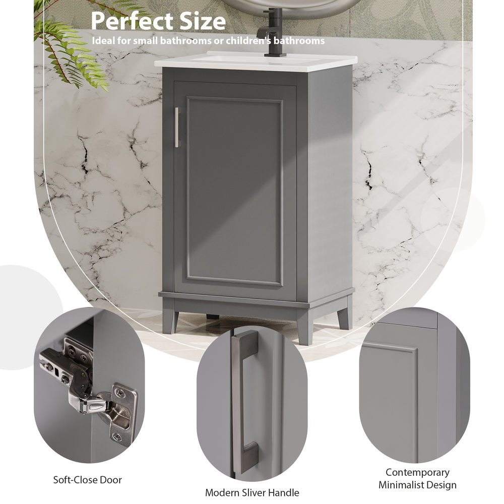 Chic Space-Saver Bathroom Vanity with Sleek Basin