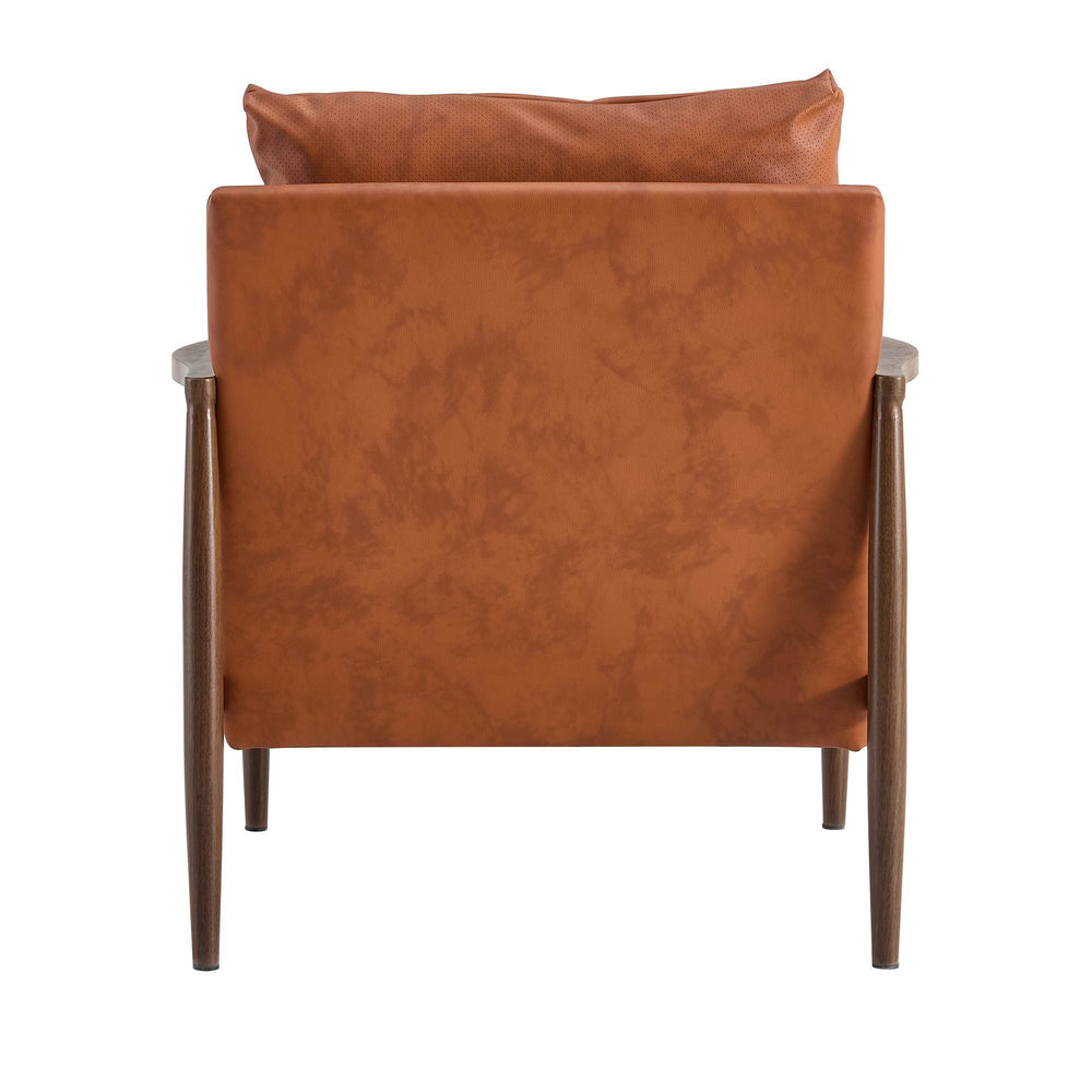 Chic Walnut Armchair with Plush Comfort