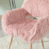 Chic Pink Faux Fur Makeup Chair