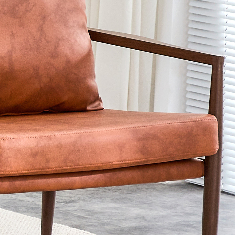 Chic Walnut Armchair with Plush Comfort