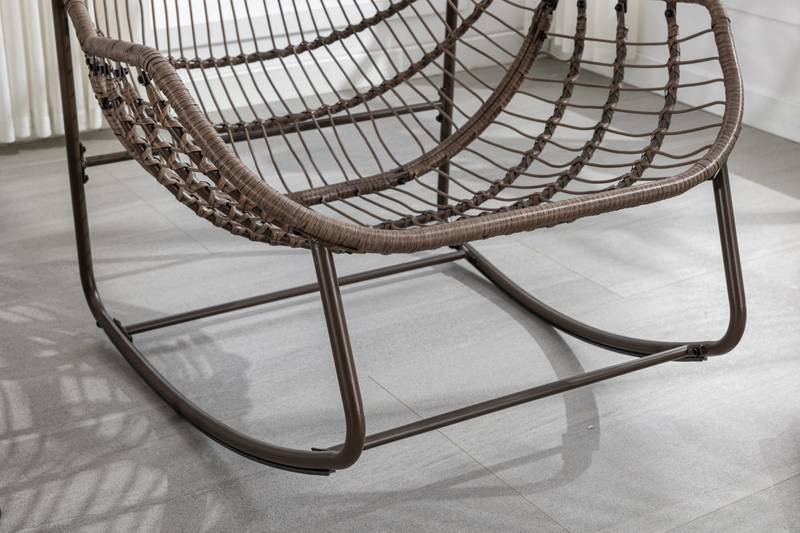 Cozy Orange Rattan Rocker