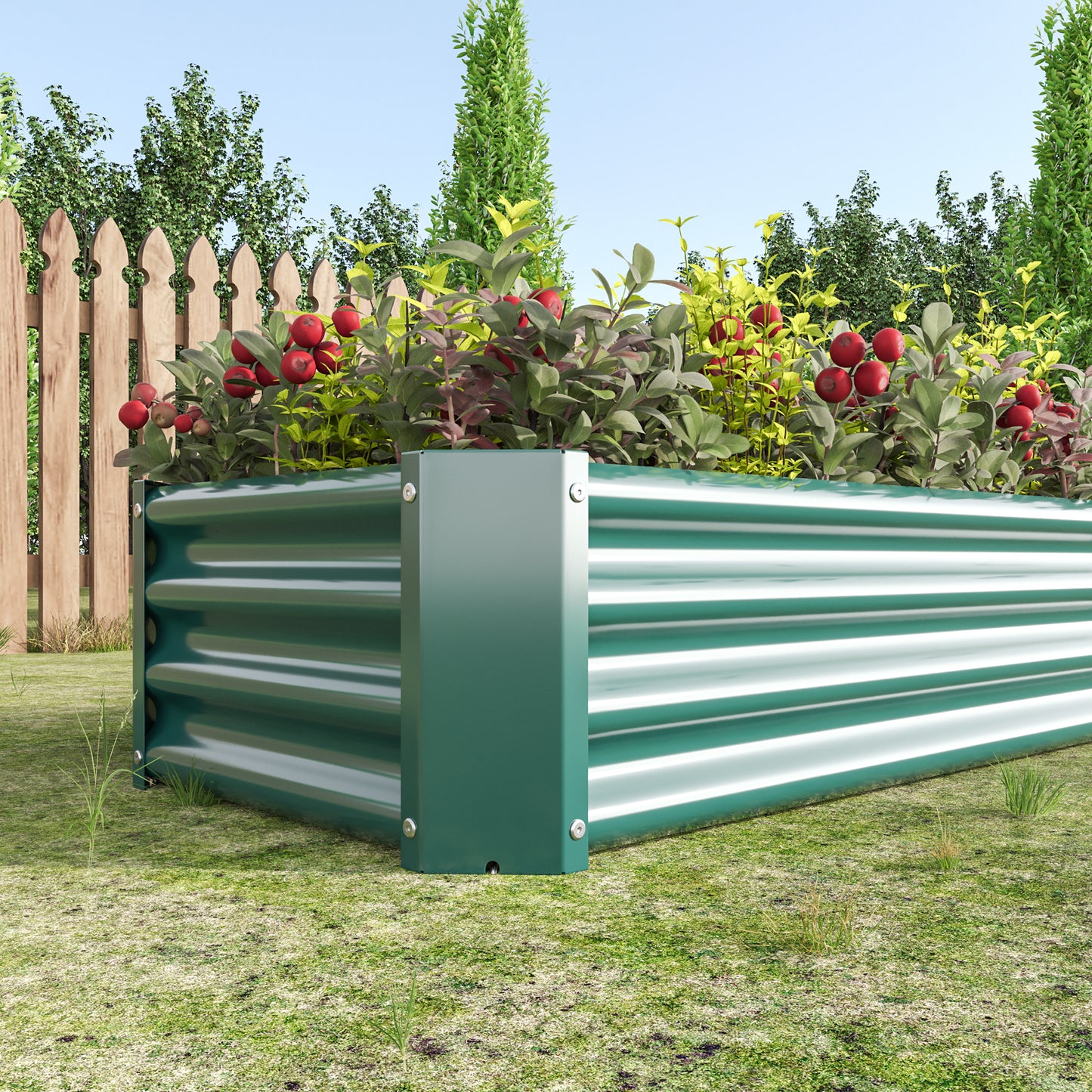 Veezyo Rectangular Metal Garden Bed - Perfect for Flowers & Veggies!