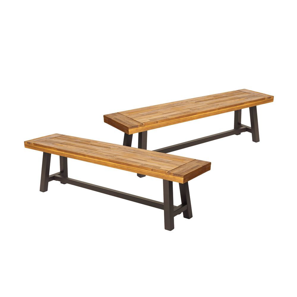 Rustic Outdoor Bench Duo