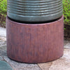 Rustic Green Cylinder Fountain & Bird Bath