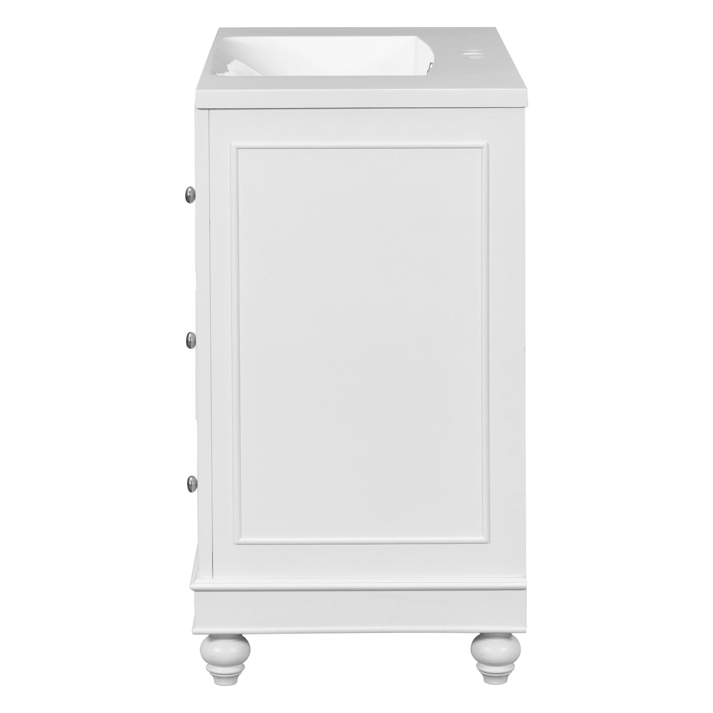 Sleek White Vanity with Storage & Sink