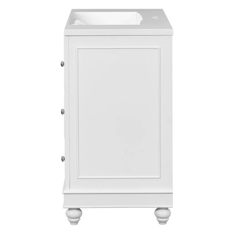 Sleek White Vanity with Storage & Sink