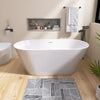 Sleek Oval Freestanding Soaking Tub - Modern Comfort with Chrome Drain