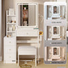 Compact Glam Vanity Set with LED Mirror & Power Stations