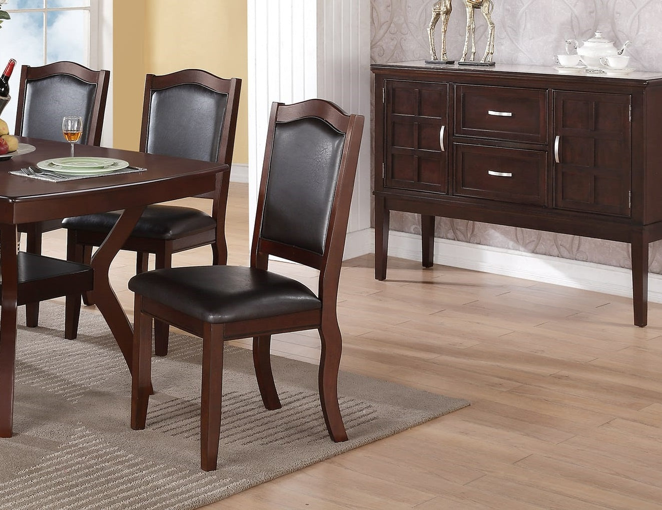 Chic Espresso Dining Chair Duo