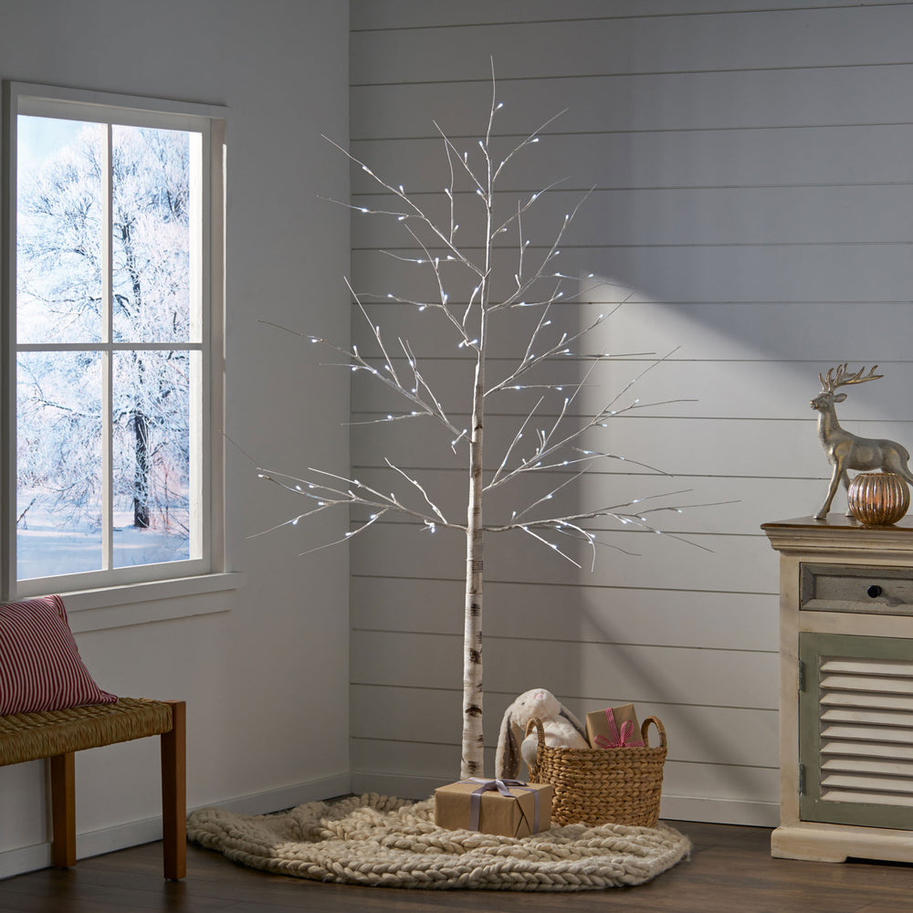 Twinkling Birch Tree Light Decor