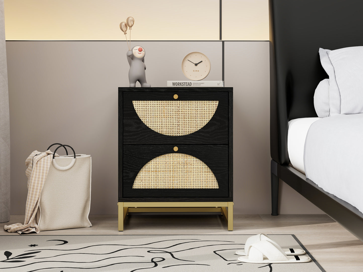 Chic Dual-Drawer Nightstand & Display Table