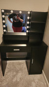 Chic Vanity Station with Mirror & Light