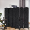 Chic Black Wicker Room Divider