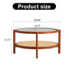 Chic Double-Layer Wood & Glass Coffee Table