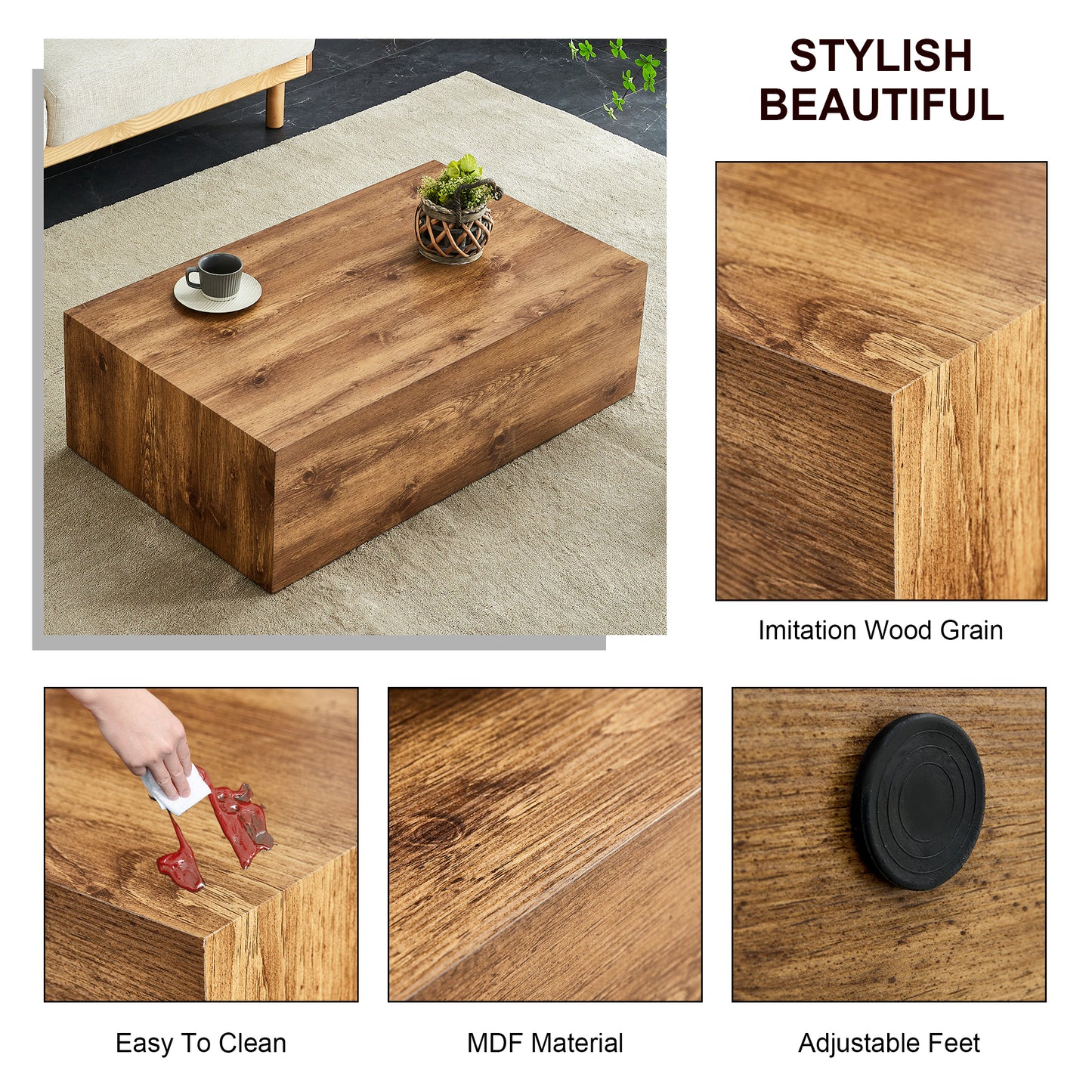 Stylish Wood-Look Coffee Table