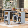 Versatile Rolling Kitchen Island with LED Lights and Storage