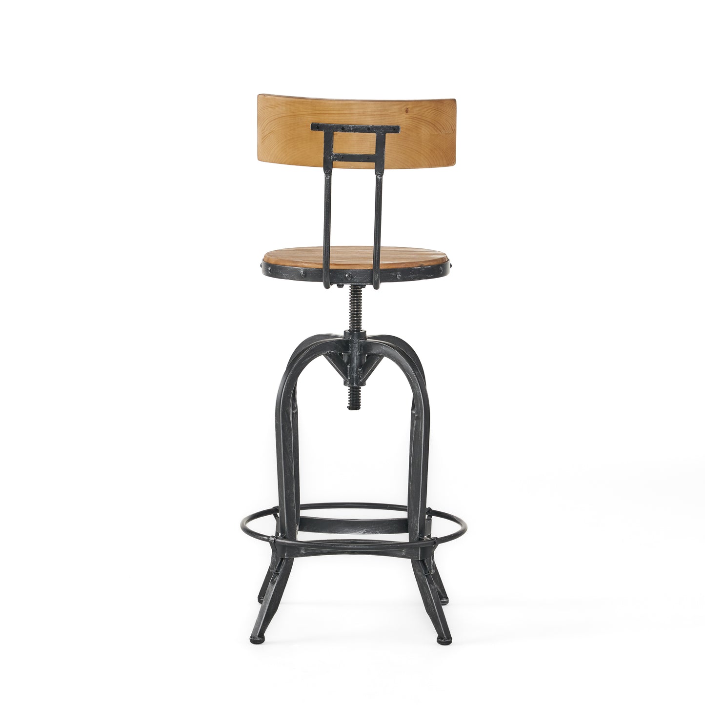 Swivel & Style: Adjustable Barstools with Wood Accent