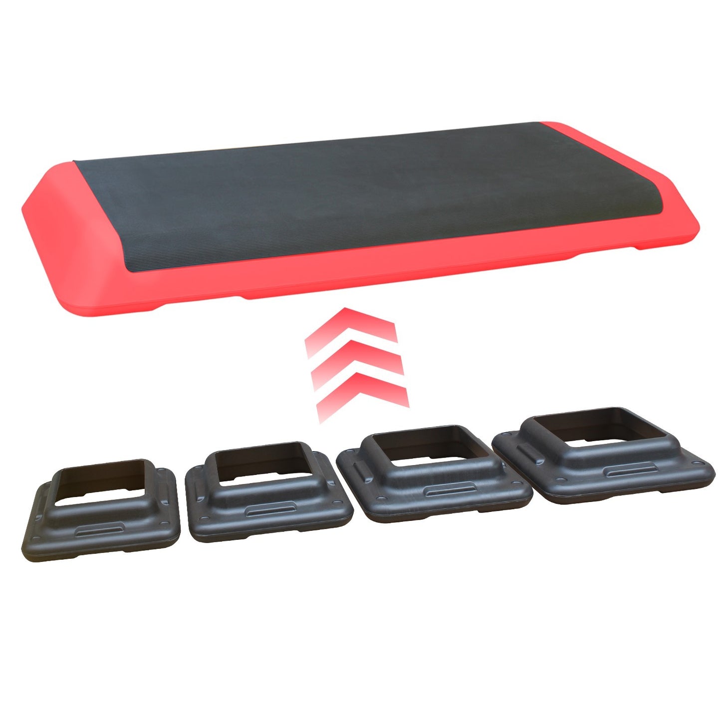 Step Up Fitness Platform - Adjustable Aerobic Trainer in Red