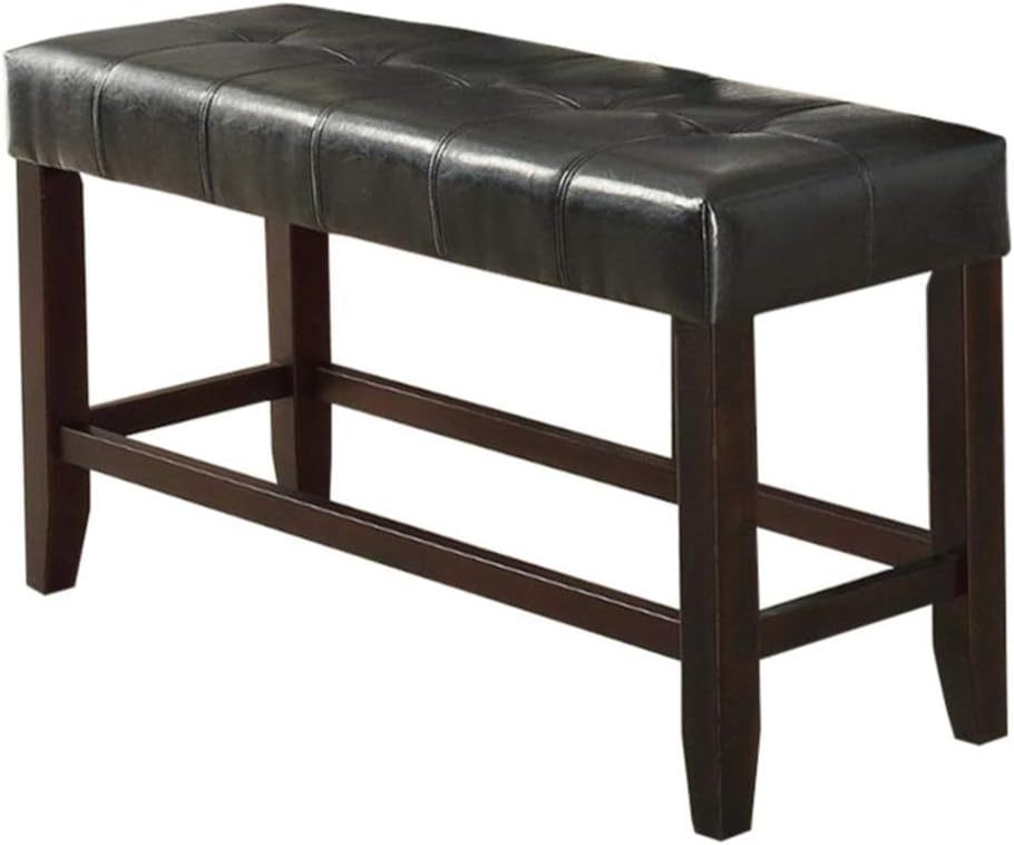 Stylish Black Tufted Bench for Dining Comfort