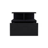 Sleek Floating Nightstand with Drawer & Shelf - Black