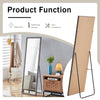 Elegant Gray Wood Framed Full-Length Mirror