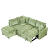 Cozy Green Convertible Sofa Bed with Storage & USB Charging