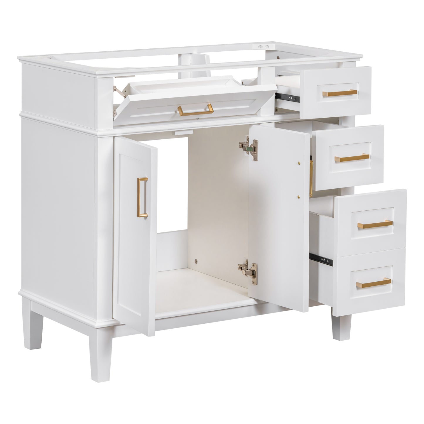 Sleek White Modern Bathroom Vanity Cabinet